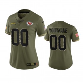 Camiseta Mujer NFL Kansas City Chiefs Personalizar Olive 2022 Salute To Service Limited